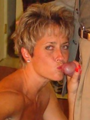 Hot MILF Tracy sucks cock at a party